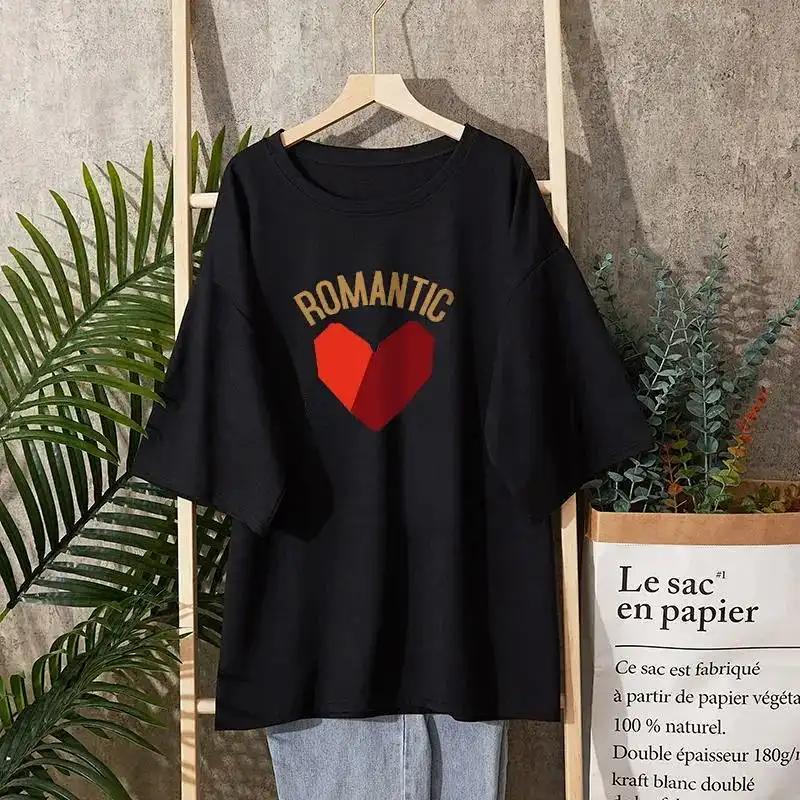 T-Shirt Damen Vielseitig Sommer Lässig Große Größe Locker Rundhals Pullover Kurzärmelige Oberteile
