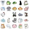 50 Cute Cartoon Animals Set Stickers Personalized Decorative Suitcase Notebook Waterproof and Removable Without Repeating Stickers
