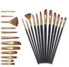 12Piece Nylon Bristle Brush Set, Nylon Flat Brushes Watercolor Brushes Oil Paint Brushes For Artists Amateur Acrylic Painting