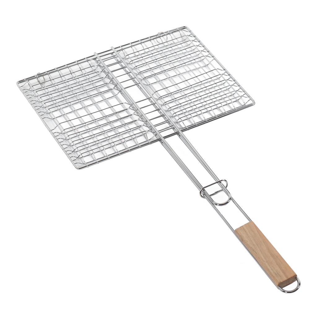 BBQ Grill Basket Chrome Plated Steel Rustproof Multipurpose Fish Grill Basket for Outdoor