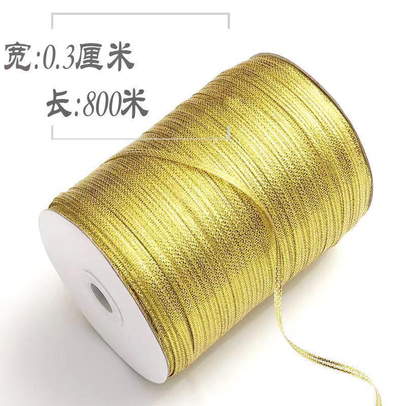 Gold Silver Polyester Silk Ribbon 100% Polyester Foil Printed Craft for Gift Wrap Webbing Cake Baking Wedding Bow Accessories
