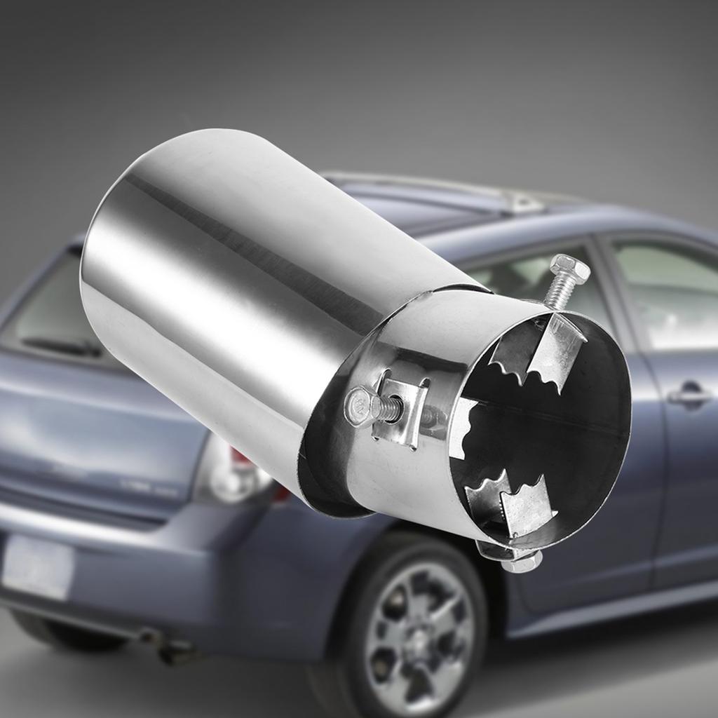 Rear Round Stainless Steel Auto Muffler Tail Pipe for Most Cars with Gently Curved of Diameter Between 38mm and 53mm Strong A