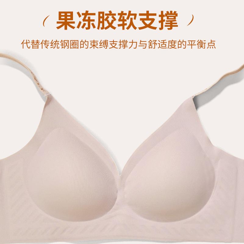 Traceless Underwear Women's Ultra-thin Summer Big Breasts Show Small Gathering Without Steel Rim Bra Sports Vest Type Large Size Bra