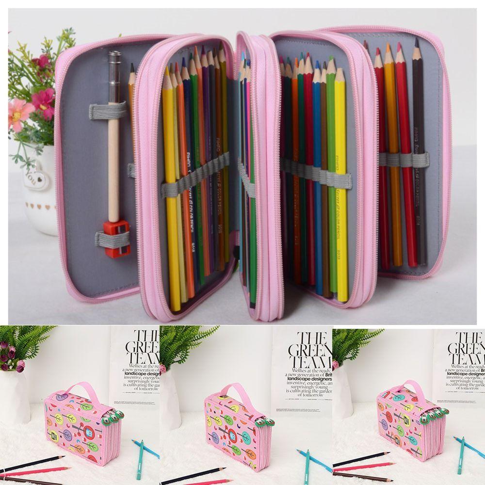 32/52/72 Hole Pen Storage Bag Large Capacity Paintbrush Organizer  Art Supplies Organization