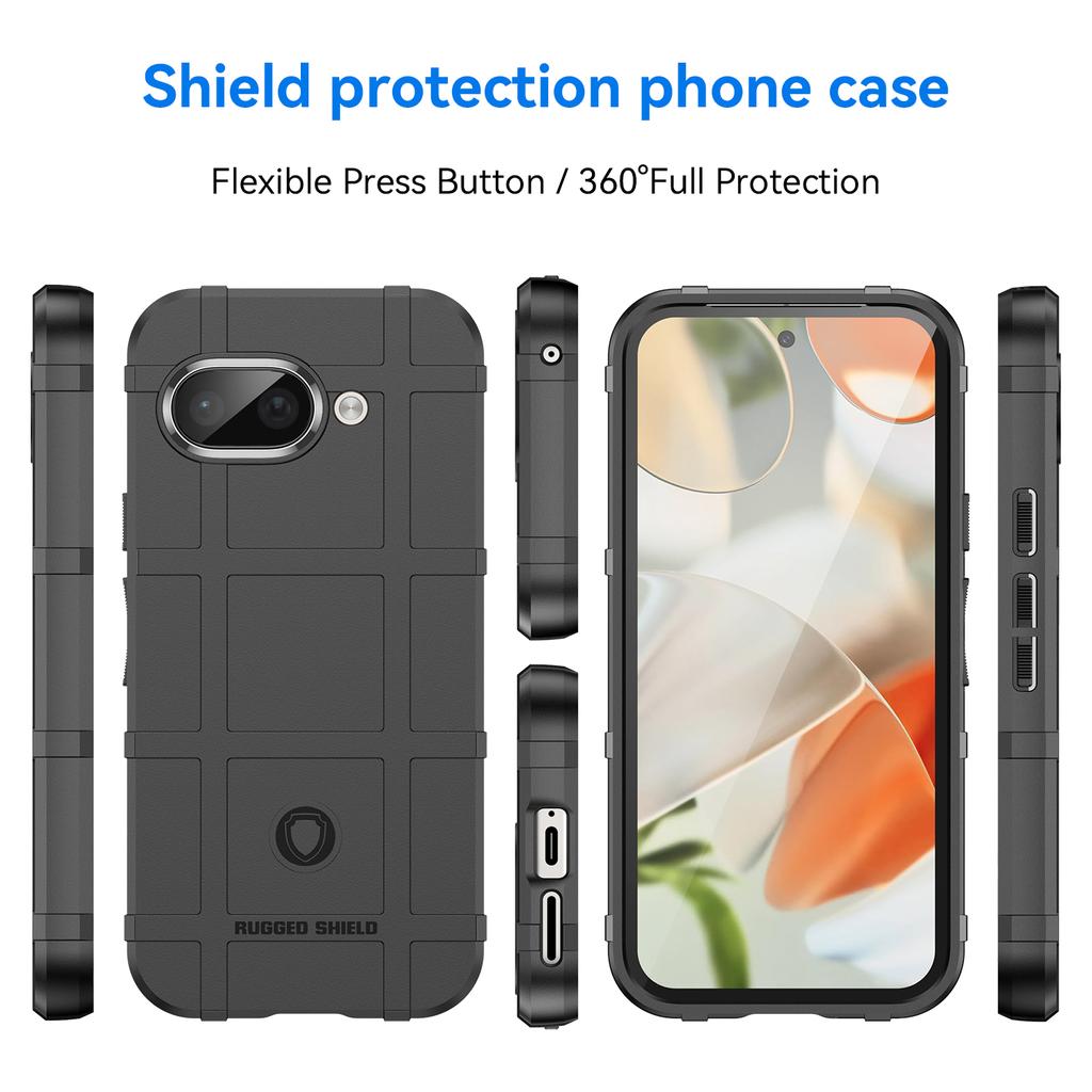 For Pixel 9a Phone Case,Rugged Silicone TPU Bumper Armor Shockproof Thick Shield Solid Case For Google Pixel 9A