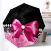 1pc Pink Bow, Lace, Pearls Umbrella with Plastic Handle,Compact & Stylish,Suitable for All Seasons YS331031