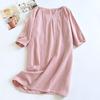 Solid Color Women's Summer Round Neck Cotton Nightgown Plus Size Loose Home Night Wear Dresses for Women Sleepwear