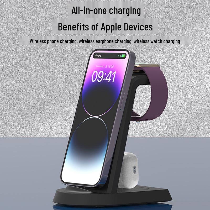 Multi-Device Wireless Charger and Stand for iPhone, AirPods, and Apple Watch