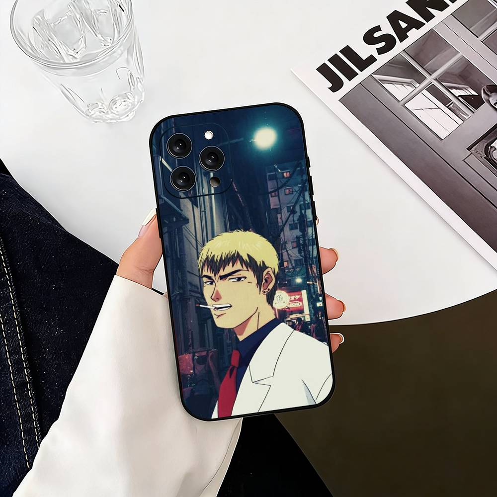 GTO Great Teacher Onizuka Phone Case For iPhone 17,16,15,14,13,12,11 Plus,Pro Max,XS,Soft Silicone Black Cover