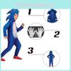 Sonic The Hedgehog Child's Deluxe Costume Jumpsuit For Halloween Cosplay