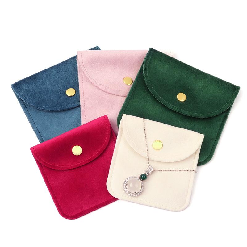Schmuckbeutel Druckknopf Weiche Samttasche Umschlag Schmuckverpackungsbeutel Hochzeitsgeschenk Halskette Ohrringe Ringe Aufbewahrungstasche