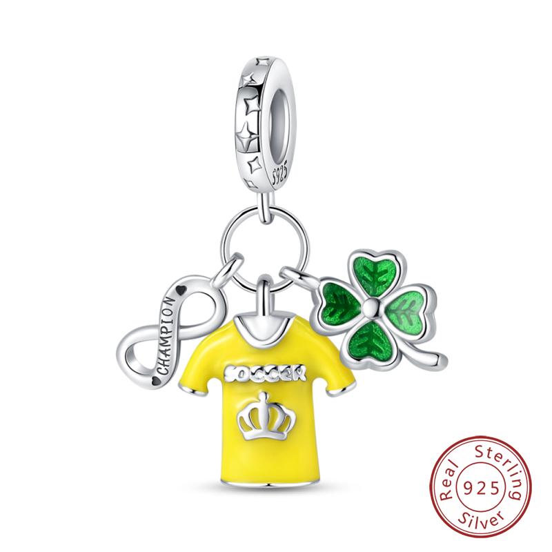 New In Copper Football Baseball Dumbbell Badminton Charms Beads Fit Qikaola Original Bracelet Fine Diy Jewelry Gift