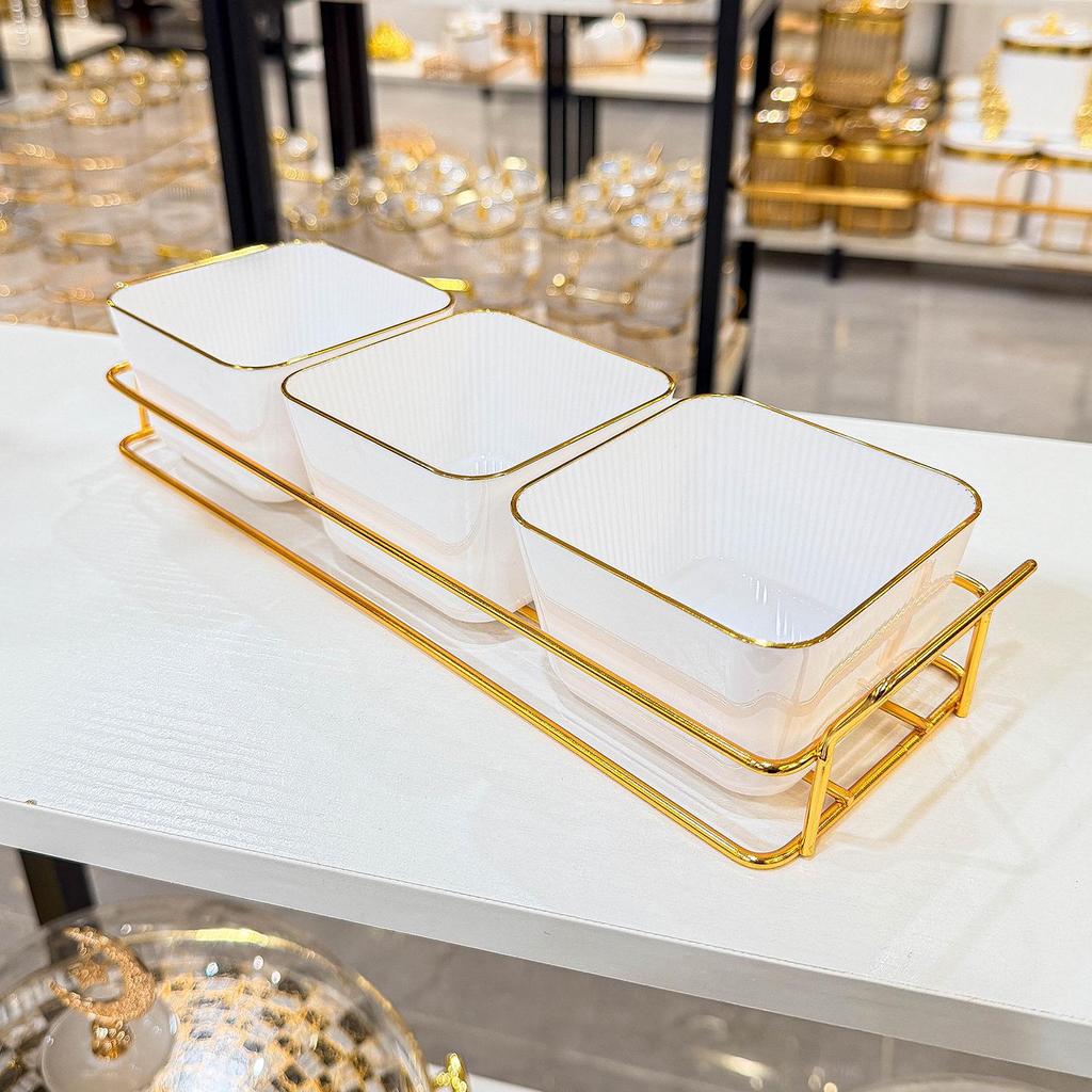 Luxury Multifunctional Fruit and Snack Compartment Plate for Home, Bar, and KTV