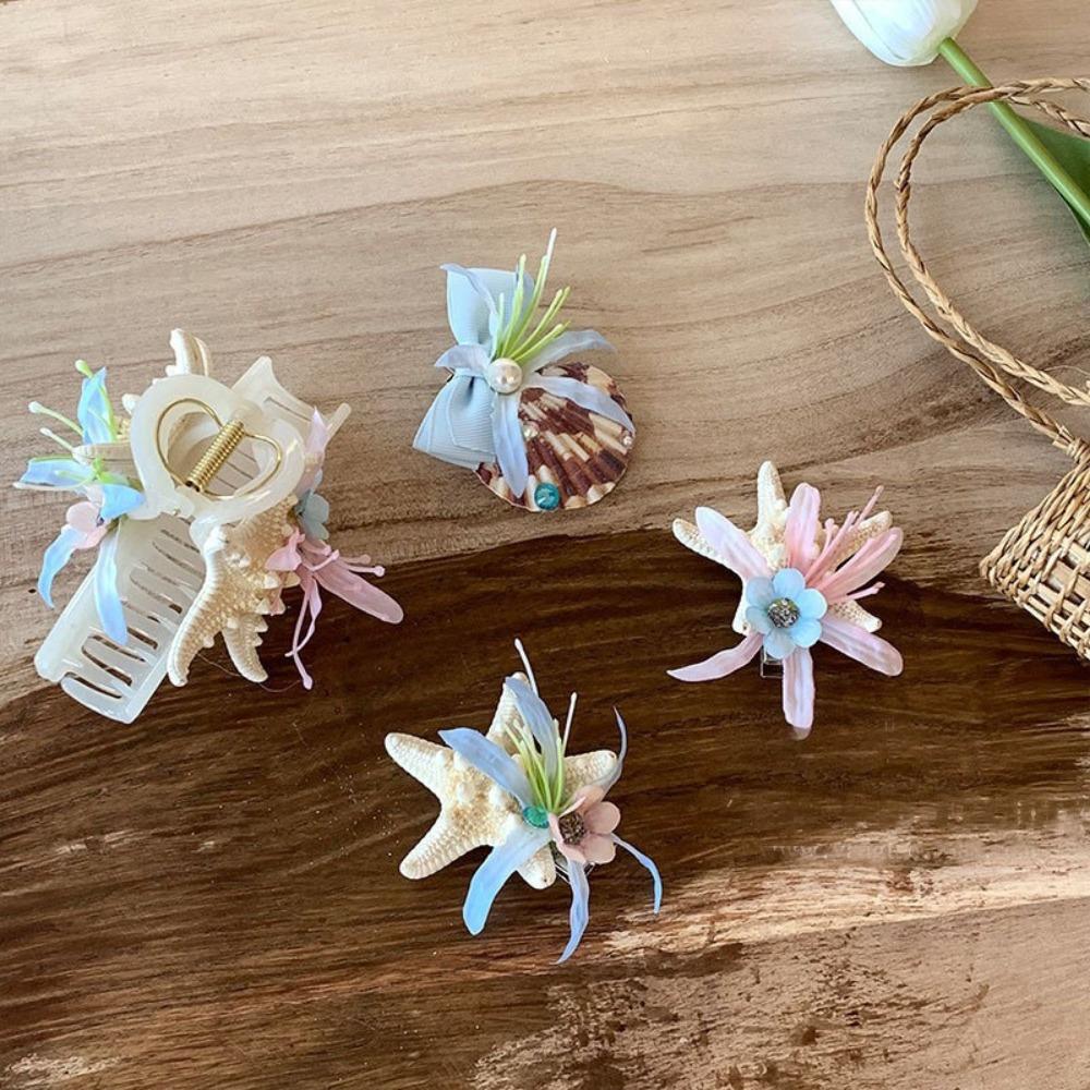 Handmade Hair Claw Flower Hair Accessories New Starfish Shell Hairpins  Hair Decorations