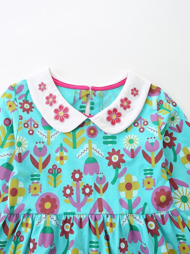 European Style Autumn Floral Princess Dresses for Girls - New Arrival Children's Clothing