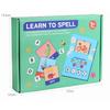 Wooden Building Block Puzzle Alphabet Spelling Educational Toy Letter Recognition Logical Thinking Learning Playset for Kids