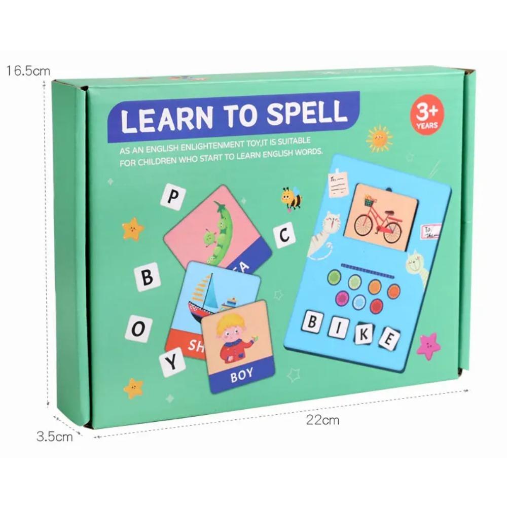 Wooden Building Block Puzzle Alphabet Spelling Educational Toy Letter Recognition Logical Thinking Learning Playset for Kids