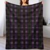 Purple Gothic Skull Plaid Throw Blanket Stylish Warm Blanket for Living Room Bedroom