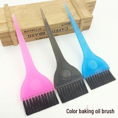 Salon Hair Coloring Brush - Dual Bristle: Firm for Dyeing & Soft for Oil Application.