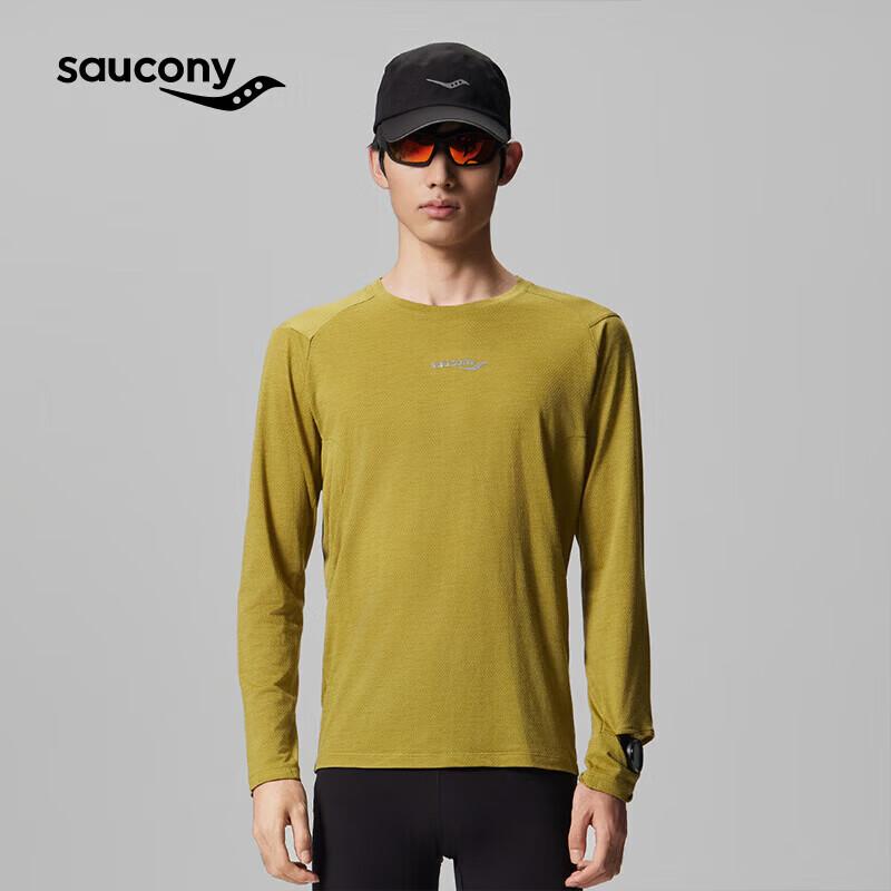 Классическая футболка Saucony с круглым вырезом и длинным рукавом L желтый оранжевый