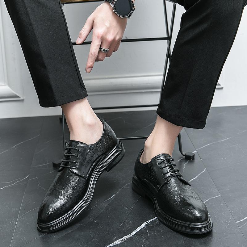 Fashion Crocodile pattern men's luxury leather shoes casual versatility Fashion designer style Office  shoes for parties and weddings