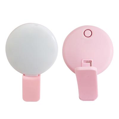 Anneau lumineux pour téléphone portable avec flash et clip portable, intensité variable à trois niveaux, mini, durable, pratique, 10 LED, anneau pour selfie, beauté