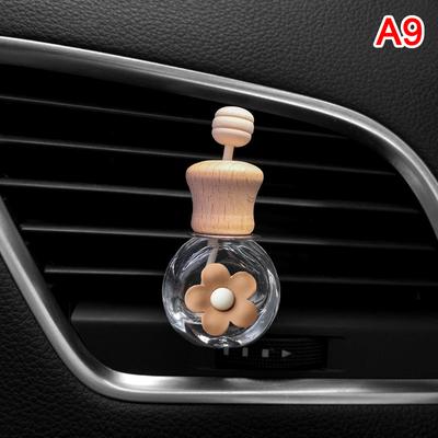 Car Fragrance Empty Glass Bottle Cute Car Air Freshener Bottle Perfume Clip Air Vent Outlet Aromatherapy Essential Oils Diffuser