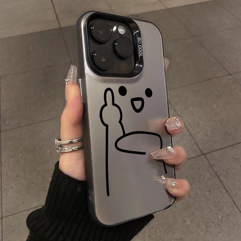 Funny Line Drawing Phone Case for For  Redmi Note 13 12 11 Pro Plus 5G 10S 12S 11S Pro Redmi 13C Plating Matte Cover Fudna