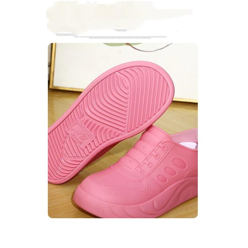 Damen Modische Outdoor Bequeme Leichte Rutschfeste Regenstiefel Küche Baustelle Dicksohlige Gummischuhe