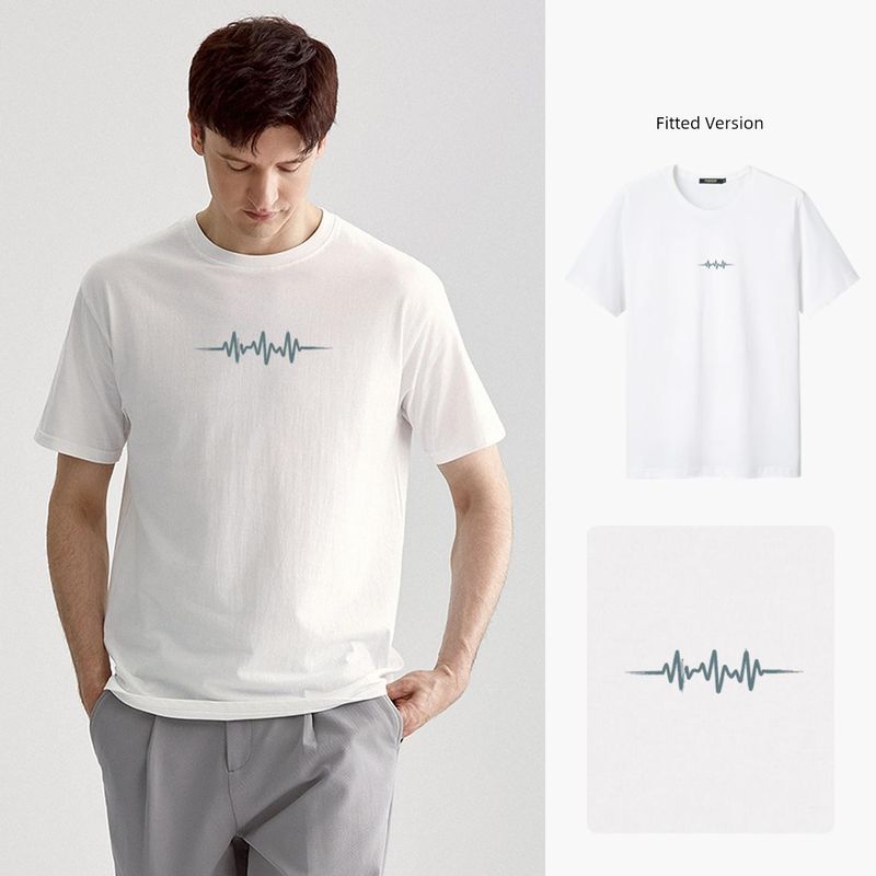 Thousand Paper Cranes Men's Short-Sleeve T-Shirt, Pure Cotton Crew Neck Base Shirt, Printed, Breathable, Casual, Versatile Top, Trendy 22166