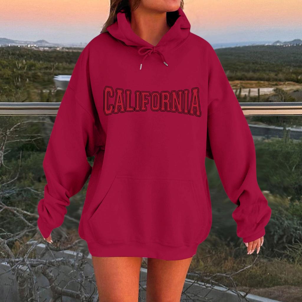 Women's Casual Hooded Long-sleeved Printed Letter Baseball Jacket Plus Velvet And Thick Warm Sweatshirt