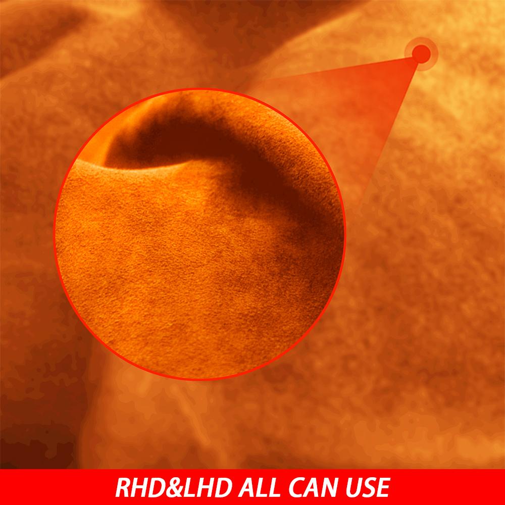 

For Ford Mustang 2015- Suede Wrapping Inner Door Window Lift Armrest Panel Trim Cover Car Interior Decoration Accessories Orange Suede