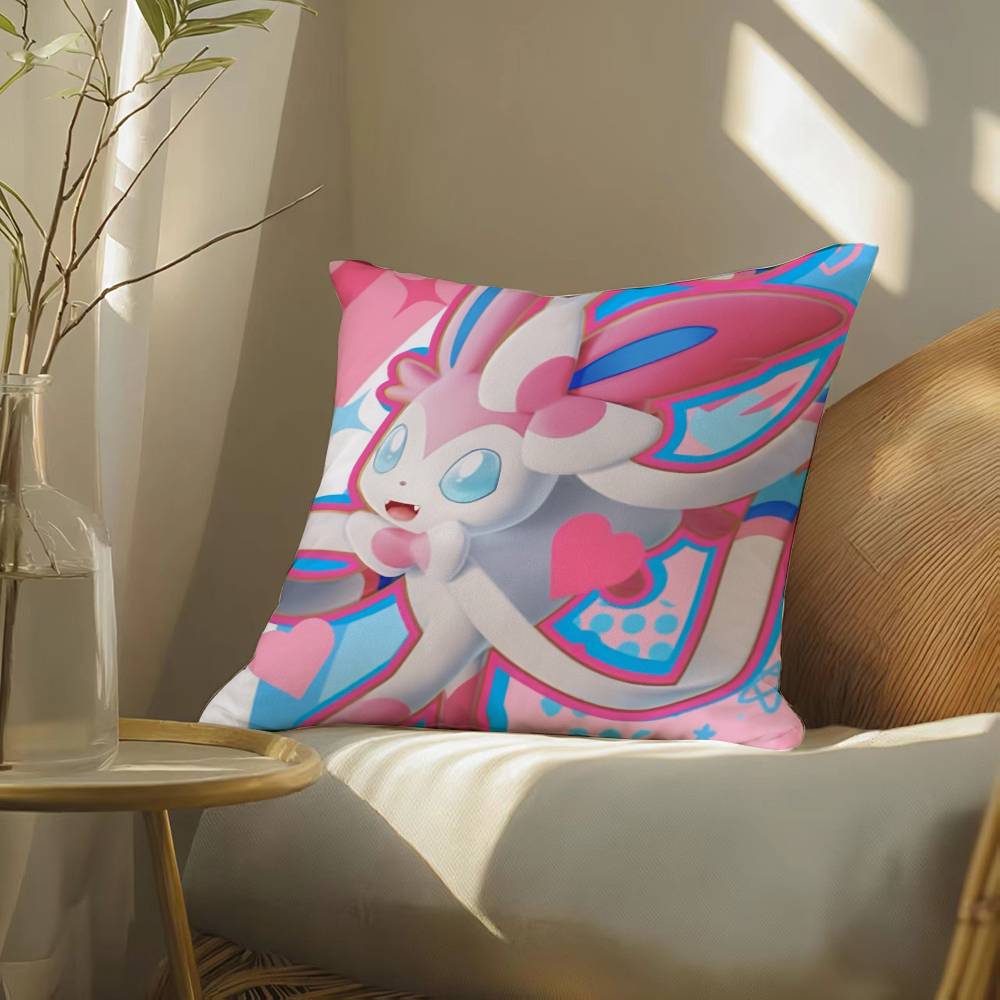 Pokemon Gaming Room Anime Plush Pillow Cover Soft Short Plush Cushion Cover For Sofa Bedroom Home Decor Gift