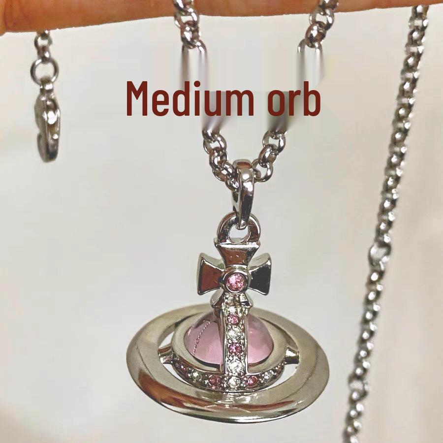 

Ожерелье «Неоновый бриллиантовый шар императрицы-матери» - 3D дизайн «Летающая тарелка-планета» из титановой стали