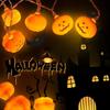 Halloween LED 10/20 LED 3D Gresskar Lyslenke Batteridrevet Dekorative Lyslenker for Happy Halloween Fest Hjem Atmosfære Dekorasjon