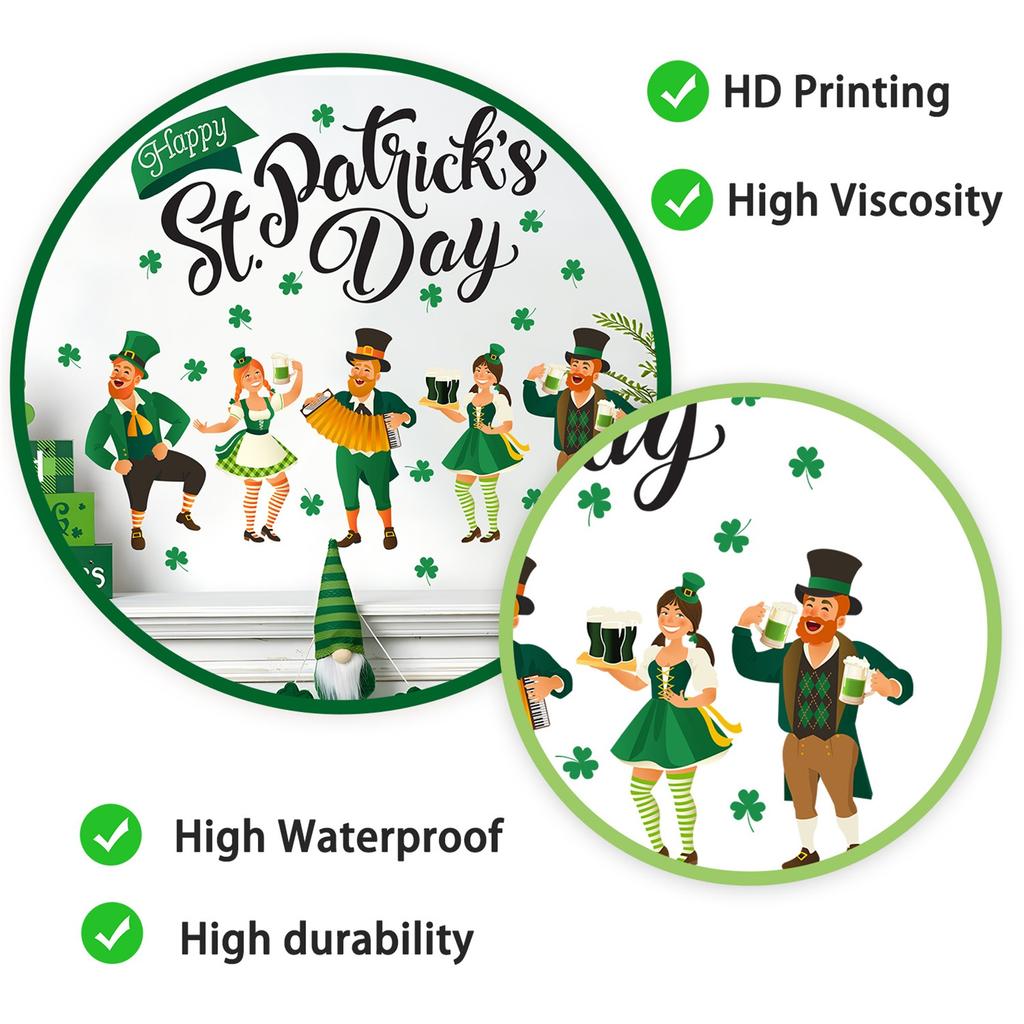 St. Patrick's Day Hat Wall Stickers Suitable for Bedroom Living Room Festive Atmosphere Decoration Stickers