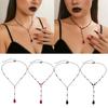 Wiktoriański Gotycki Styl Kropla Krwi Frędzle Naszyjnik z Łańcuszkiem Halloween Punk Choker Biżuteria dla Kobiet Dziewczyny Stylowy Naszyjnik