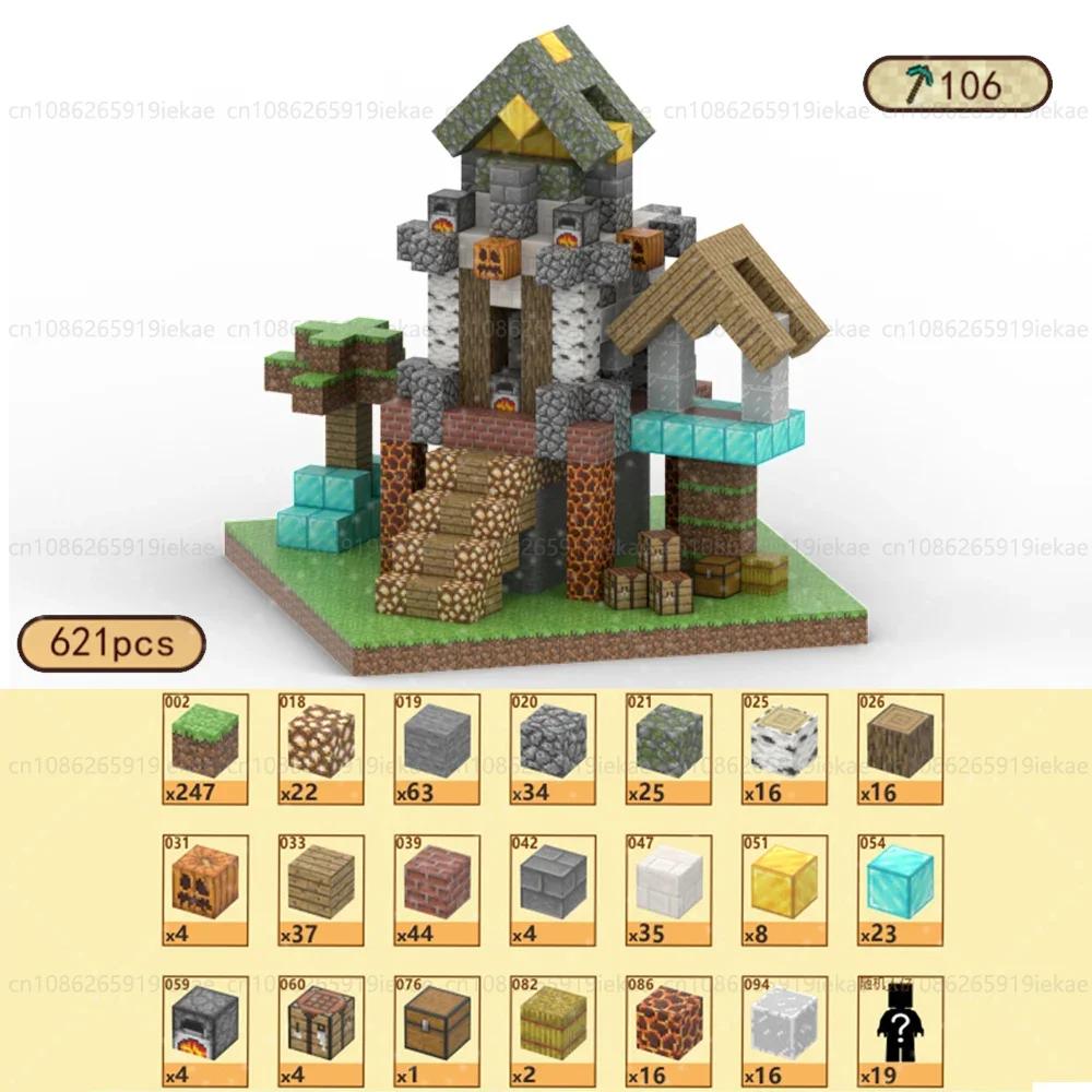 Magnetische Bausteine Mine World Magnetwürfel Wald Set für Junge Mädchen Kind Alter 3+ DIY Modell Kinder STEM Sensorisches Spielzeug Geschenk