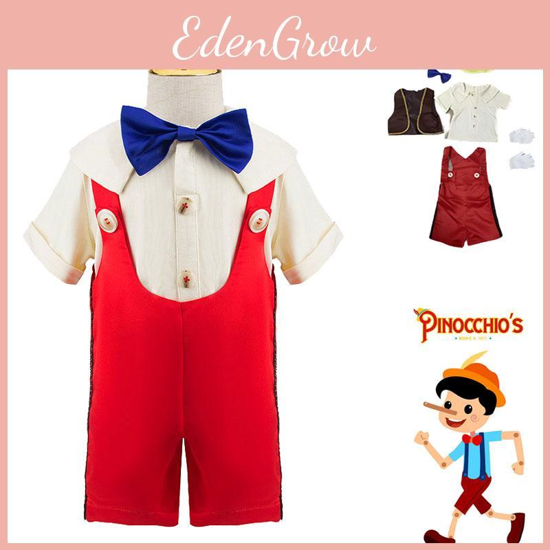 Nuovo Arrivo Costume Cosplay da Pinocchio per Ragazzi Set da Tre Pezzi Per Spettacolo Travestimento
