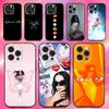 Funda para Teléfono K-Katy Singer P-Perry 143 Para iPhone 16,15,14,13,12,11,Pro,Max,Plus,X,XS,XR,SE,8,7,Mini,Funda Negra de Silicona Blanda