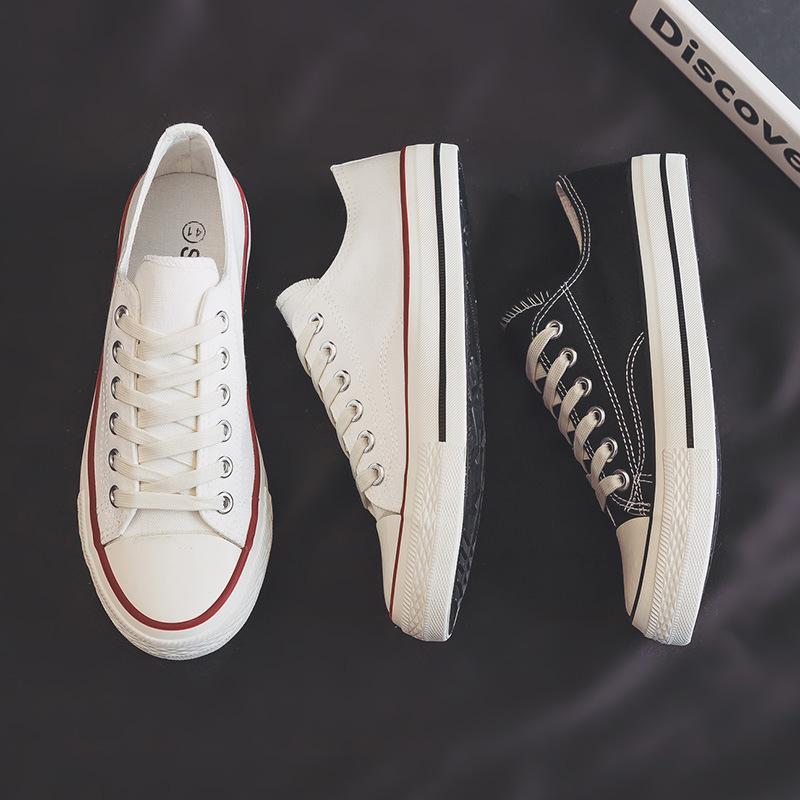Canvas Shoes Men'S Korean Version Casual Retro Board Shoes Versatile Trendy Shoes Low-Top Student White Shoes Couple Shoes