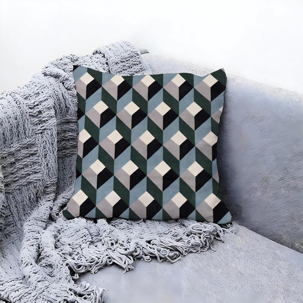 Trendy Creative Print 2 Design Cushion Cover Premium Comfort Reversible Pillow Cove In One Design For Any Room & Car Interior