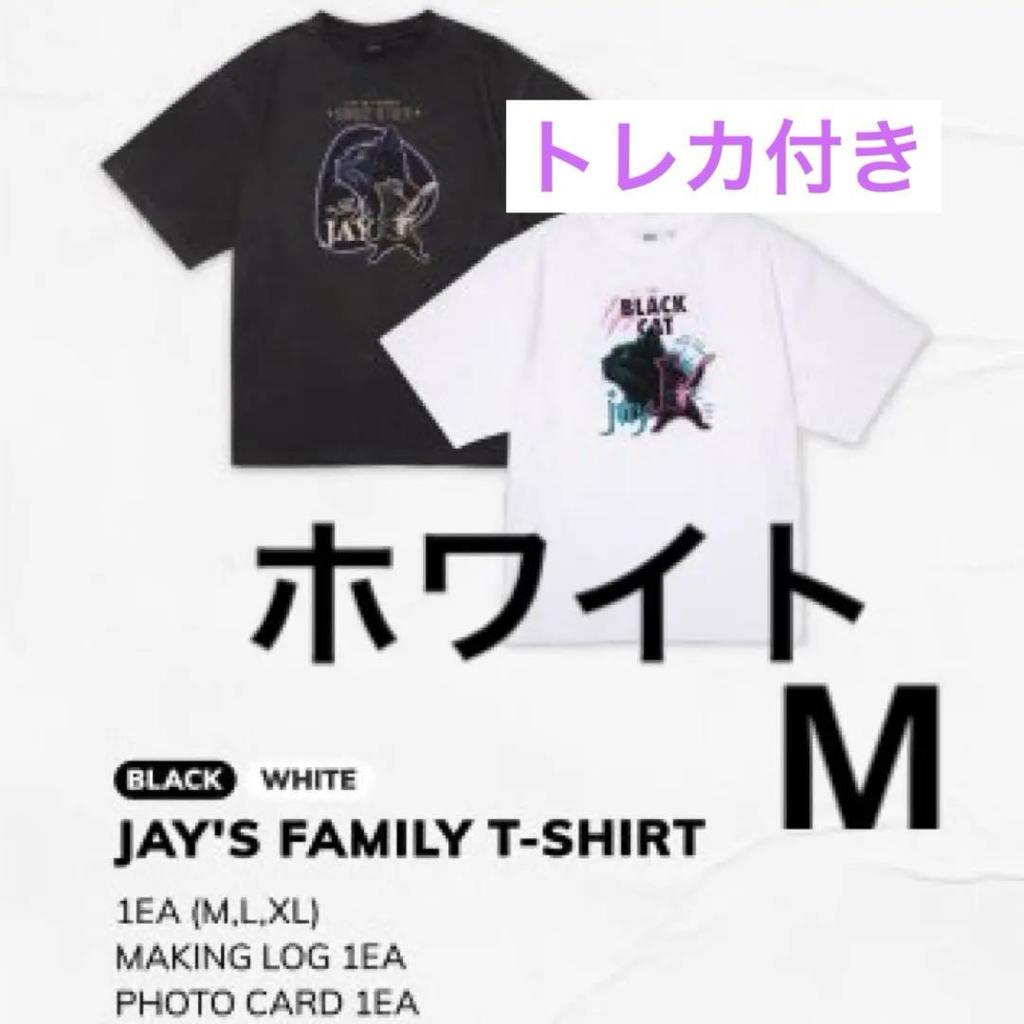 [USED] ENHYPEN Artist-Made JAY T-shirt, White, Size M, with trading card