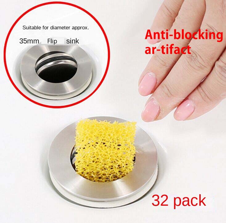 Wash basin hair filter sewer bathtub sink loofah sponge sink anti hair filter