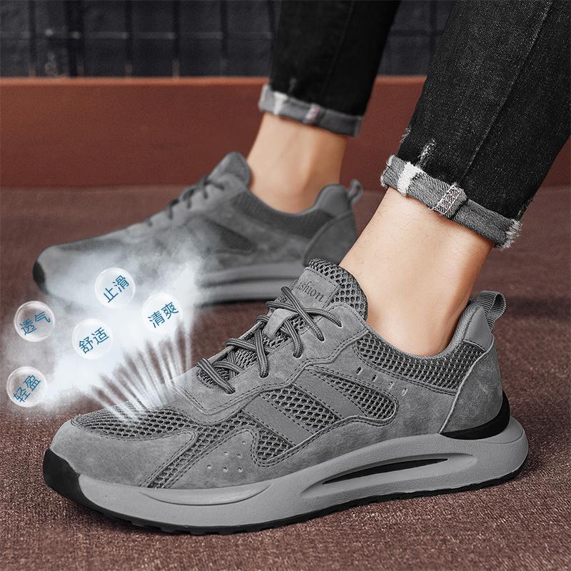 Mesh Shoes Outdoor Casual Sports Shoes Breathable Thin Hollow Mountaineering Shoes Non-slip Soft Sole Lightweight Driving Shoes