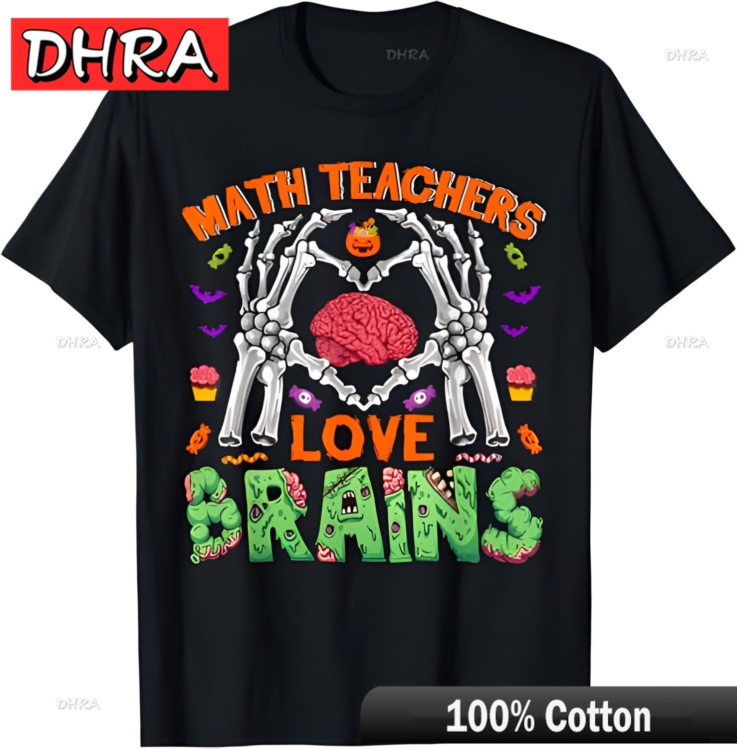 

Math Teacher Love Brain Heart Skeleton Hand Zombie Halloween TShirt Tshirt Unique Retro Classic TShirts Tees for Women TShirt 4XL