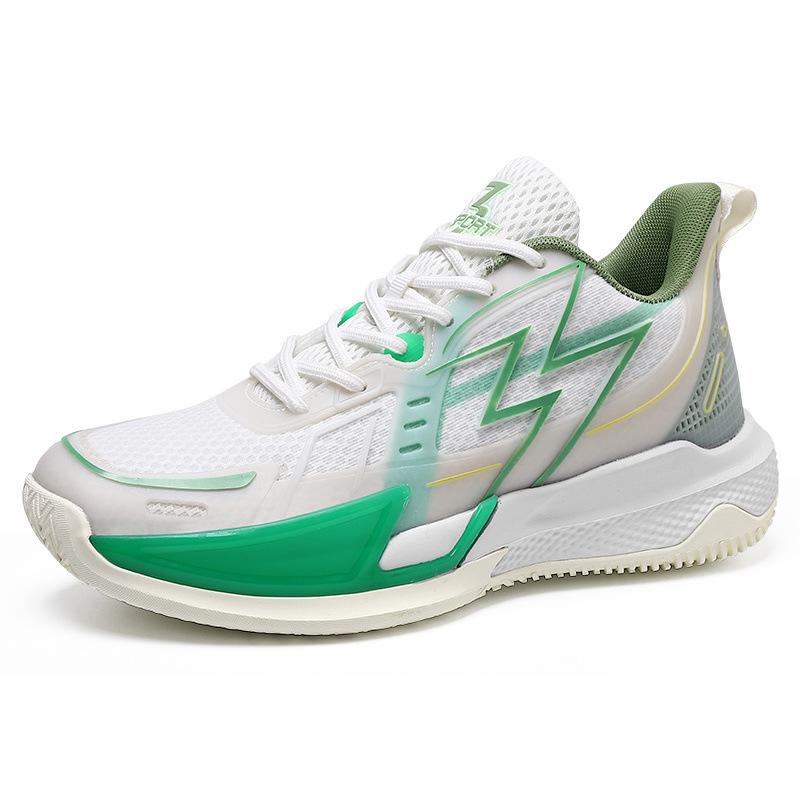 Basketball Shoes Men's and Women's Mesh Breathable Non-slip Wear-resistant Shock Absorption Actual Combat Lightweight Soft Sole Student Fluorescent