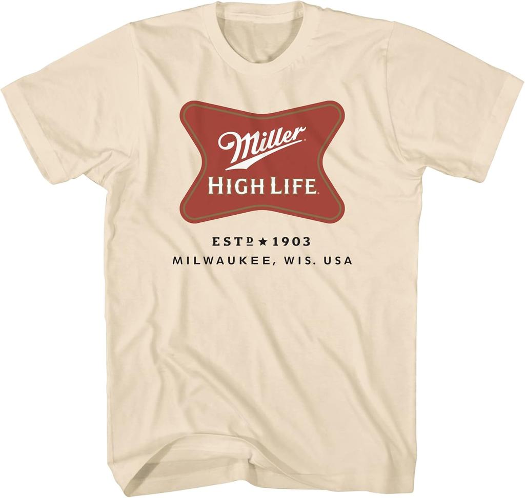 Miller High Life Mens Shirt Beer Logo Graphic Light Shirt