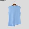 INCERUN Men Sleeveless Irregular Casual Fitted Tank Tops Undershirts