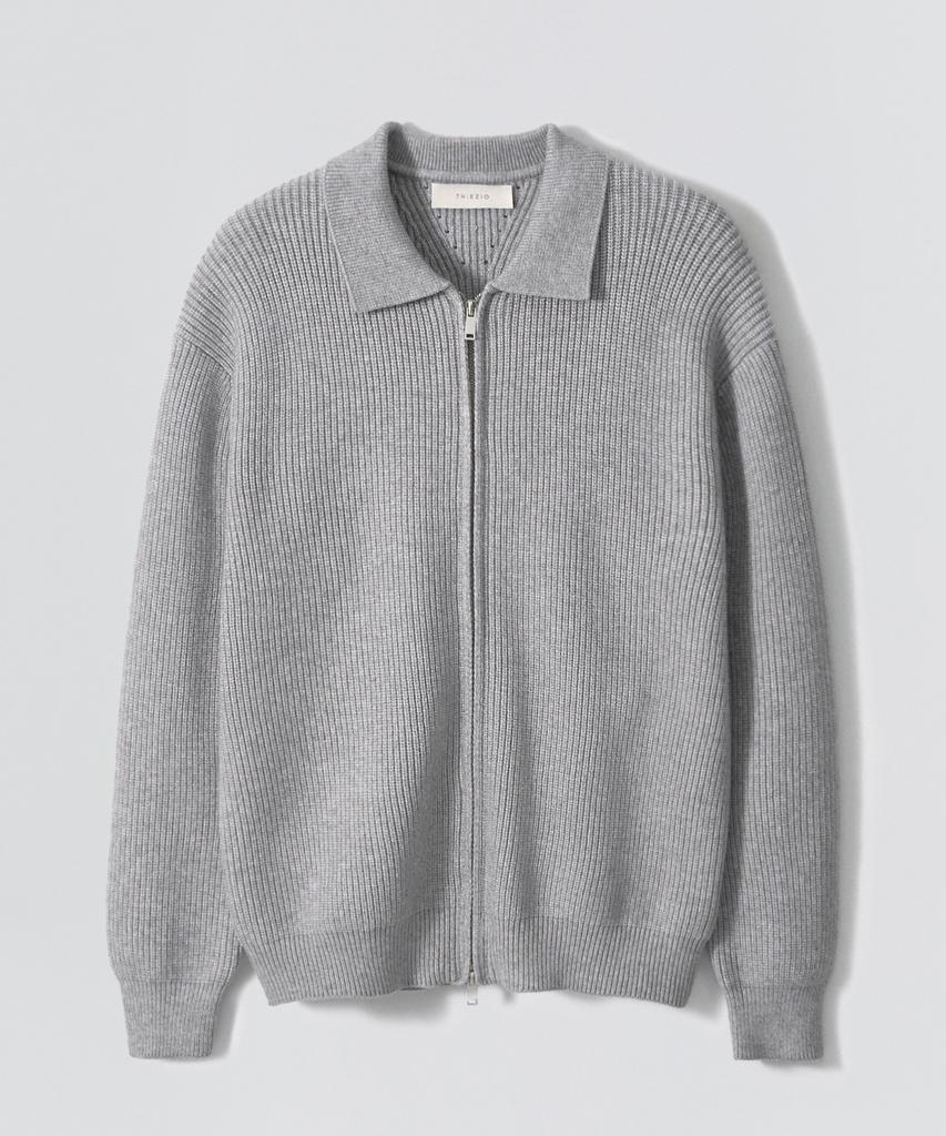 Ezio Urban Zip-Up Cardigan_Melange Gray
